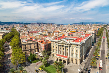 Naklejka na ściany i meble Panoramic view of Barcelona