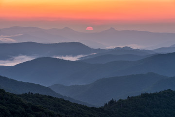 North Carolina, Blue Ridge mountains, scenic, sunrise