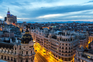 Obraz premium Panoramical aerial view of Madrid