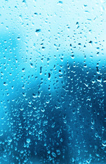 Water drops on glass