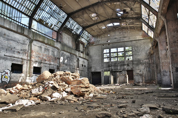abandoned factory, industrial background © michalz86