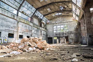 abandoned factory, industrial background © michalz86
