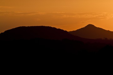 Evening, summer sky in Kaczawskie Mountains, Poland.