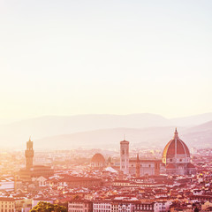 Fototapeta na wymiar Sunset landscape of Florence