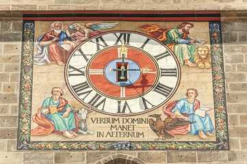 Fototapeta na wymiar Old tower clock in Brasov