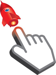 Cursor rocket illustration
