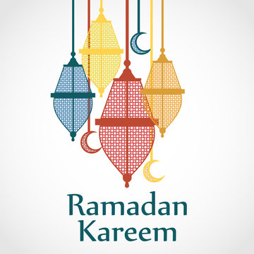 vector illustration of Ramadan background with Ramadan Kareem