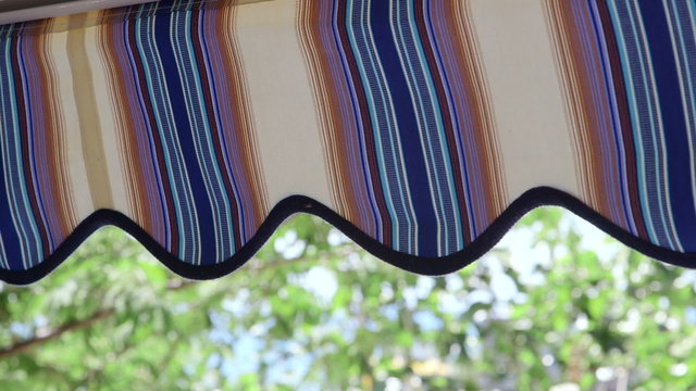 Detail of striped awning fabric