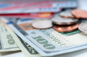 American money dollar bills closeup