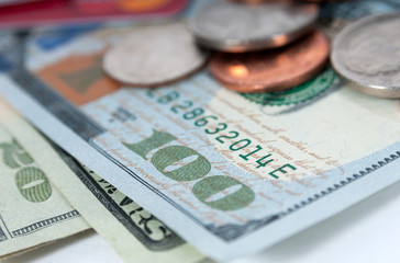 American money dollar bills closeup