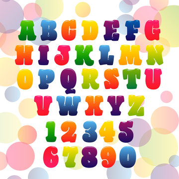 vector illustration of vector of stylized children candy alphabe