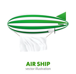 vector illustration of white air ship isolated on white © pirsik12