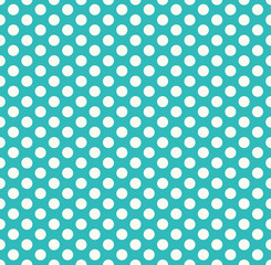 White background with black polka dots. Seamless pattern.