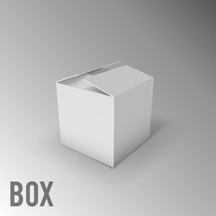 vector illustration of White Package Box.Mockup.