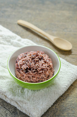 Cooked rice of Riceberry