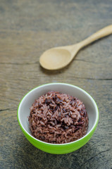 Cooked rice of Riceberry