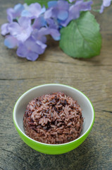 Cooked rice of Riceberry