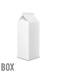 vector illustration of White Package Box.Mockup.