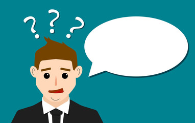 vector illustration of Businessman icon with dialog speech bubbl