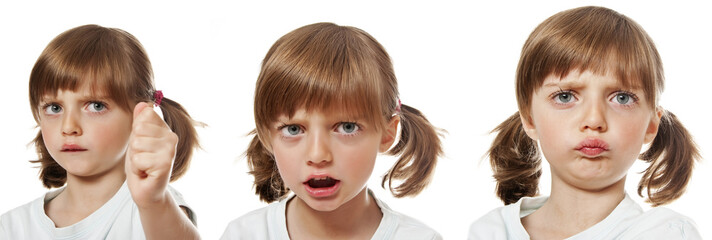 portrait of an angry little girl