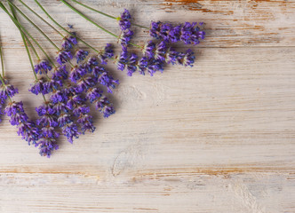 Obraz na płótnie Canvas Lavender Flowers on wood