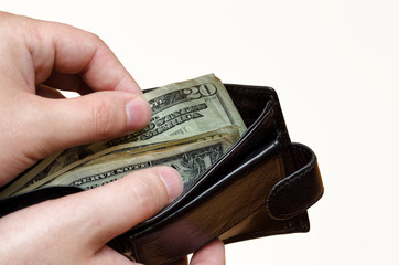Money in the wallet close up
