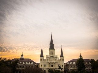 St. Louis Cathedral at Sunset in New Orleans - 86294870