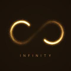 vector illustration of gold infinity