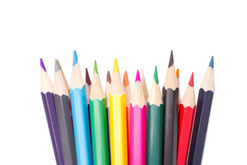 stehende Holz Bundstifte mit der Spitze nach oben