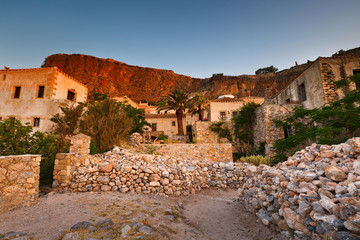 Monemvasia village in Peloponnese, Greece.