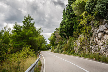 Mountain road in Montenegro, Europe.