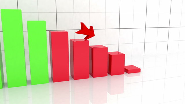 Growth graph with arrow - 3d illustration 