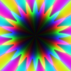 Colorful rainbow rays of lights in star pattern or backgound