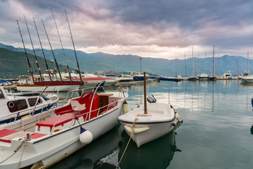 Fototapeta premium Seascape and storm clouds in Montenegro, Europe.