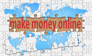 make money online word with reveal jigsaw