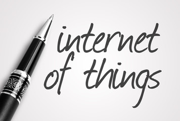 pen writes internet of things on paper