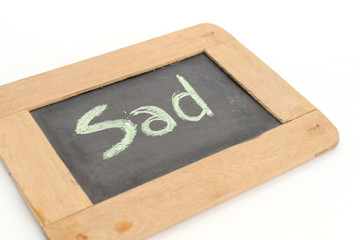 letter sad write on chalkboard