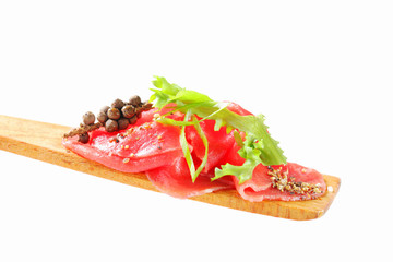 Beef Carpaccio on spatula