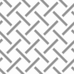 Geometrical pattern with gray beveled lines on white