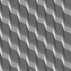Monochrome pattern with black and gray striped diagonal braids w