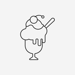 dessert ice cream line icon