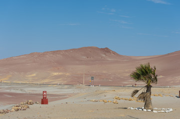the Paracus National Reserve, Peru - Red Desert moutain view