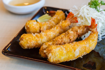 Japanese Cuisine - Tempura Shrimps (Deep Fried Shrimps).