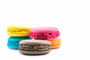 Sweet and colourful french macaroons.