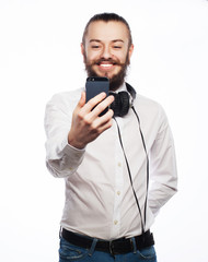Naklejka premium happy selfie