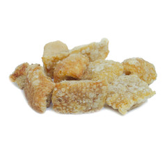Pork rind favorite food in Thailand isolated on white background