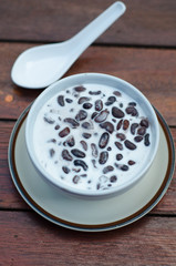 Black bean soup with coconut milk