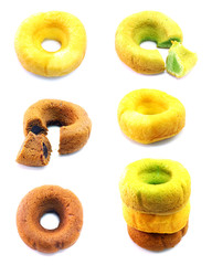 donut collection on white background