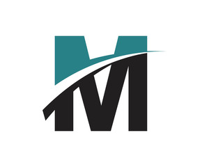 M Letter Swoosh Modern Logo