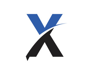 X Letter Swoosh Modern Logo